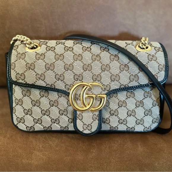 Gucci Handbags - GUCCI Monogram Matelasse Diagonal Medium GG Marmont Shoulder Bag